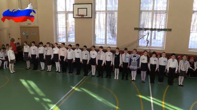 18 февраля 2016 года. Смотр строя и песни. Начальная школа. смотреть онлайн
