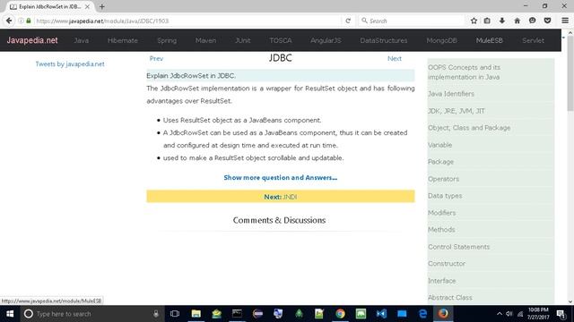 Explain JdbcRowSet in JDBC.
| javapedia.net смотреть онлайн