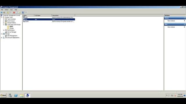 Создание учетной записи локального пользователя в Windows Server 2008 R2 смотреть онлайн