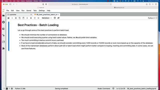 Programming Essentials Python - Batch Operations - Best Practices Batch Loading смотреть онлайн
