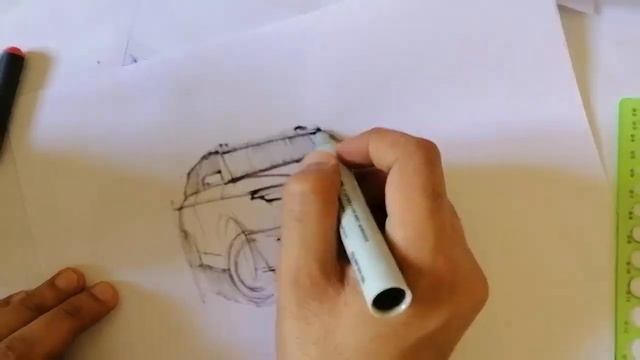 How to sketch Volvo XC90.... 3/4 view.... by inkpen & Markers смотреть онлайн