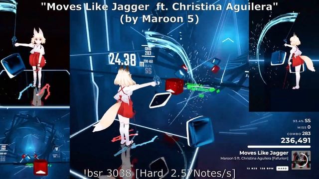 [Beat Saber]"Moves Like Jagger ft. Christina Aguilera" (by Maroon 5) [Hard] / UPDATE 1.24.1 смотреть онлайн