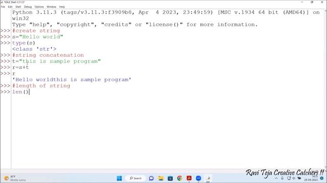 Strings in Python || Introduction to Python Programming || FIOT || CSE || JNTUH смотреть онлайн