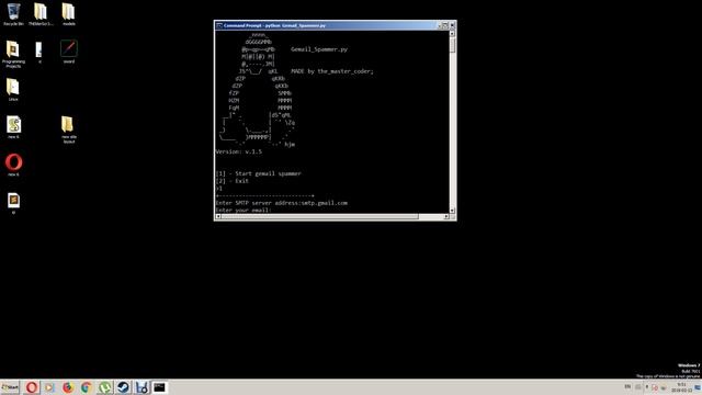 Simple email spammer in python (Gemail_Spammer.py) смотреть онлайн