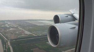 Lufthansa Airbus 380 landing Shanghai Pudong arriving from Frankfurt