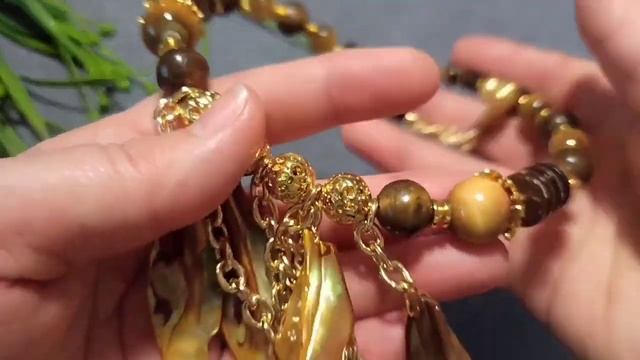 Колье и серьги "Золото осени". #collar #pendientes #otoño #колье #серьги смотреть онлайн