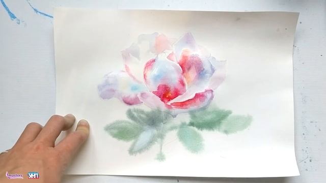 Акварель "a la prima" Роза смотреть онлайн