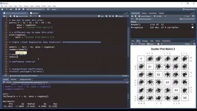 Scatterplot Matrices, ANOVA Table, Confidence Intervals, Standardized Estimates смотреть онлайн