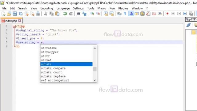Simple way to insert a string into another string at any given position in PHP смотреть онлайн