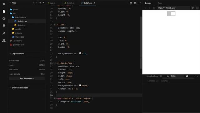 React JS Tutorial | Creating a Toggle Switch | BEGINNER FRIENDLY смотреть онлайн