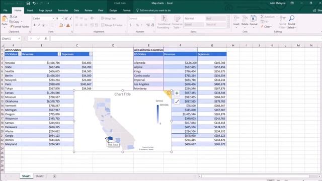 How to use new Map Charts in Microsoft Excel 2016? смотреть онлайн