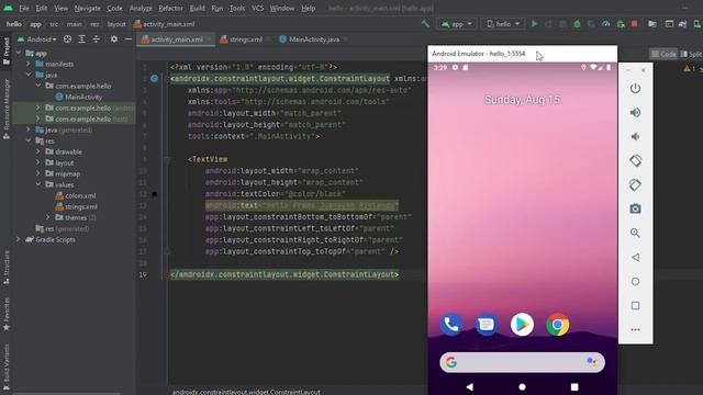 1.1 Hello World - by Android Studio смотреть онлайн