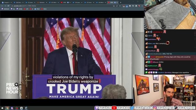 HasanAbi React to Trump’s Remarks in Bedminster, NJ | Full Video | HasanAbi Network смотреть онлайн