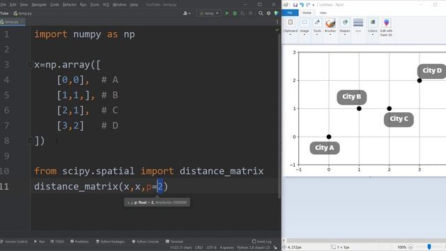 Pairwise Distance Matrix in Python (Sklearn & SciPy) (Euclidean & Manhattan) смотреть онлайн