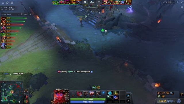 Queen of Pain Dota 2 7.33 Topson with Aghanims - TI12 смотреть онлайн