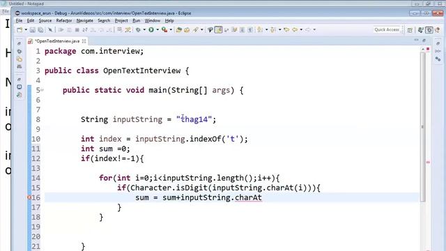IP#10 part-1 How to find sum of digits in a given String.It should contain 't' character. смотреть онлайн