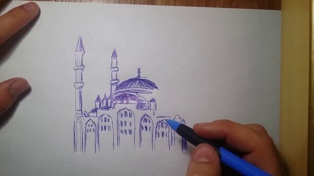 Рисую мечеть "Сердце Чечни" на скорую руку)) смотреть онлайн