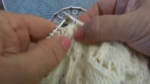 Часть1.АЖУРНЫЙ ПЛЕД для малыша спицами. Ж-л "Сандра" Узор "Ромбы".