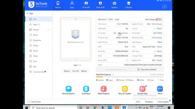 ipad mini 4 (ios 12.3.1) icloud bypass job done ( I device activated) смотреть онлайн
