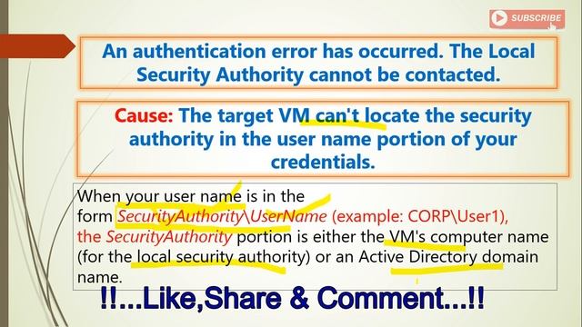 An authentication error has occurred. The Local Security Authority cannot be contacted. смотреть онлайн
