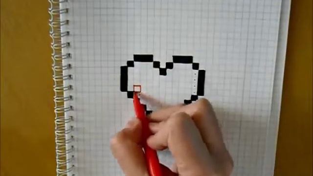 КАК НАРИСОВАТЬ СЕРДЦЕ ПО КЛЕТОЧКАМ | HOW TO DRAW A HEART ON CELLS смотреть онлайн