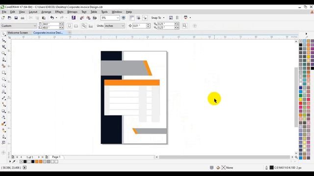 how to create corporate invoice design in corelDRAW Tutorial смотреть онлайн