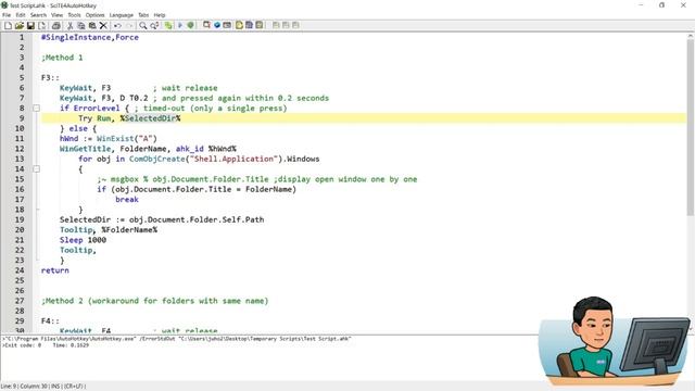 [Juho's AutoHotkey Script Demo #2] Save Active Folder Path To Memory And Open It With Hotkey смотреть онлайн