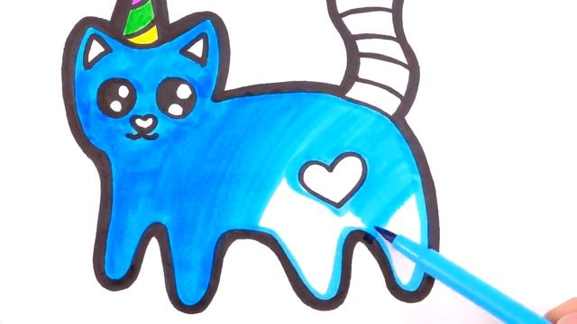 Блестящая кошка, раскраски и рисование для детей смотреть онлайн