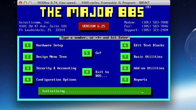 Galacticomm MajorBBS On DOSBox On A Macbook Pro - MBBS4EVER