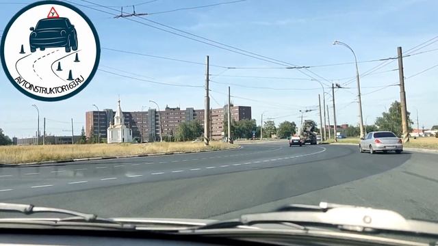 отрабатываем безопасное движение по кольцу на экзаменационном маршруте РЭО ГИБДД Тольятти смотреть онлайн