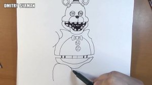 How to draw Fredbear, FNaF, Как нарисовать Фредбера, ФНаФ