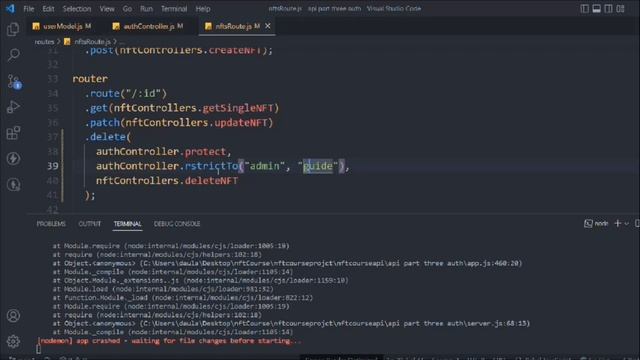 Create User Roles In Our NFT Marketplace API | API Development Course For Beginner 2023 смотреть онлайн