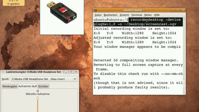 recordmydesktop: Screencasting with the C-Media USB Headphone Set смотреть онлайн