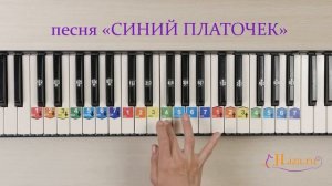 Синий платочек на пианино как играть. Ноты цифрами. Военные песни