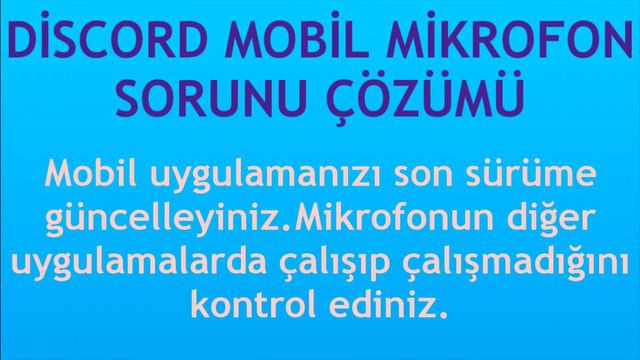 Discord Mobil Mikrofon Sorunu Çözümü смотреть онлайн