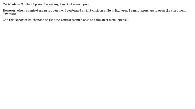 Make the Windows key react when a context menu is open смотреть онлайн