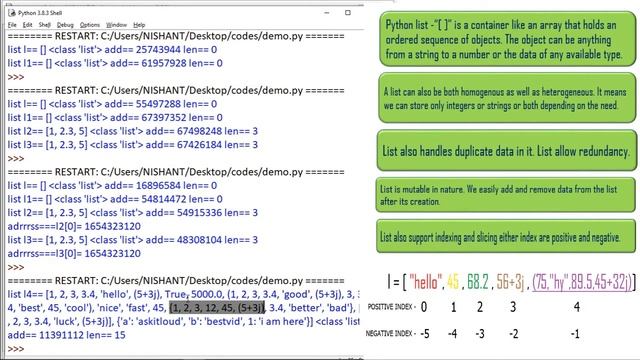 Basic Python Lecture 22 - List - Part 1 - List and its Properties|List Slicing and Indexing| смотреть онлайн