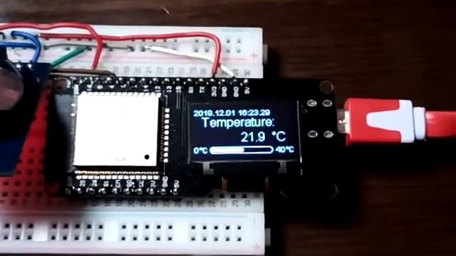 ESP32 DHT11 RTC OLED temperature humility graph timestamp aruduino смотреть онлайн