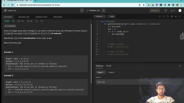 Leet Code | 1929. Concatenation of Array | Solution Explained Python смотреть онлайн