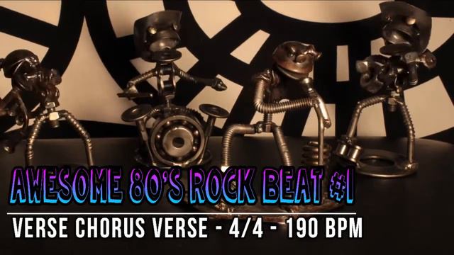 190 BPM - Awesome 80's Hard Rock Beat - 4/4 Drum Track - Metronome - Drum Beat смотреть онлайн