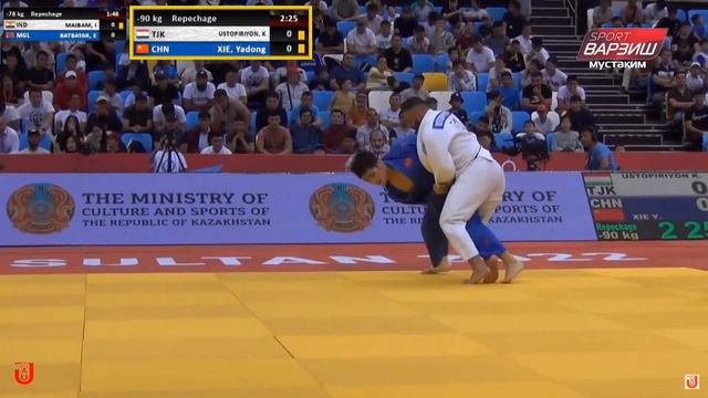 Komronshoh USTOPIRIYON – Yadong XIE, -90kg, Repechage, Asian Senior Championships 2022 смотреть онлайн