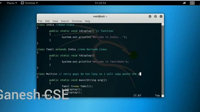 Kali Linux Java programming multilevel inheritance for beginners смотреть онлайн