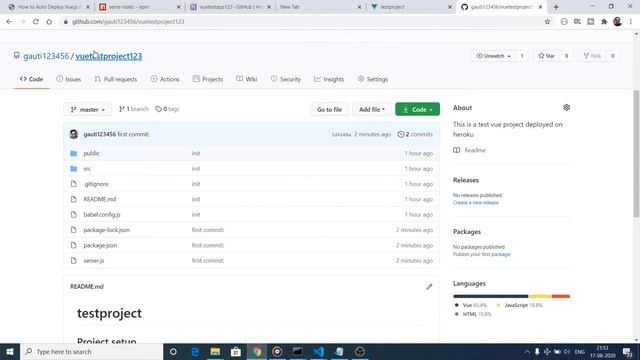How to Auto Deploy Vue.js App From Github to Heroku Platform in 2020 Full Tutorial For Beginners смотреть онлайн
