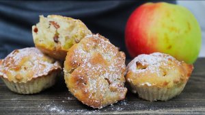 Маффины на кислом молоке с яблоками и орехами. Выпечка к чаю, когда скисло молоко