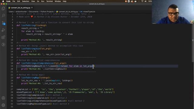 Convert List to String in Python- by Alvison Hunter (Python Zealot) смотреть онлайн
