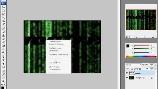 Photoshop Matrix Code tutorial смотреть онлайн