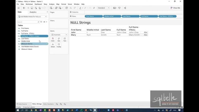 Dealing with NULLs (or missing values) in Tableau | Tableau Training | sqlbelle смотреть онлайн