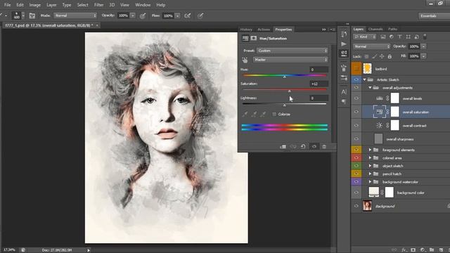Artistic Sketch Photoshop Action Tutorial смотреть онлайн
