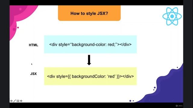 14-Inline Styling with JSX in React.js смотреть онлайн