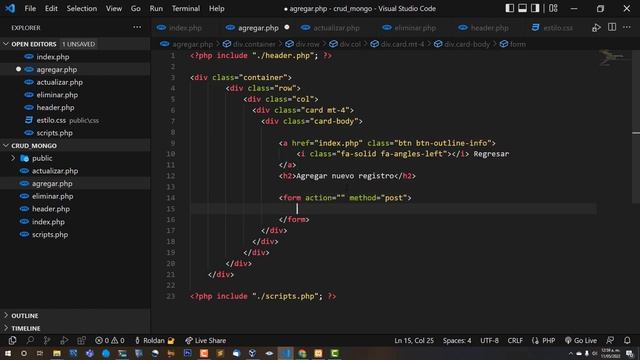 CRUD con PHP y MongoDB | Interfaz de agregar datos. Cap 2 смотреть онлайн